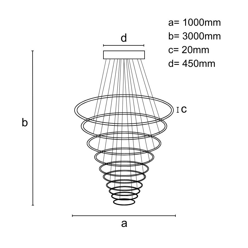 LED dimmbare Hängeleuchte an Kabel LED/365W/230V 3000-6500K Ø 100 cm + Fernbedienung