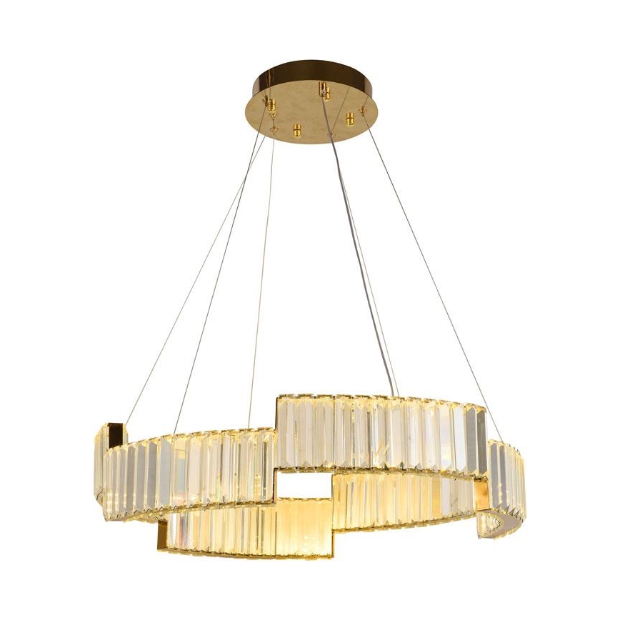 LED dimmbarer Kristall-Kronleuchter an Kabel LED/40W/230V 3000-6500K gold + Fernbedienung