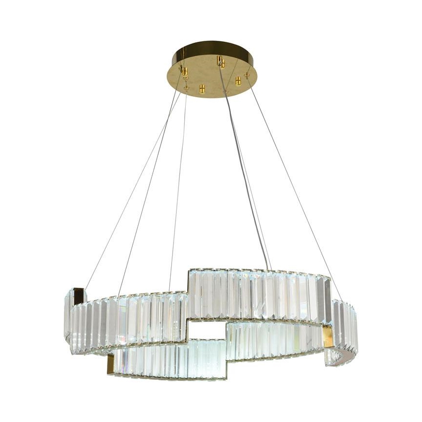LED dimmbarer Kristall-Kronleuchter an Kabel LED/40W/230V 3000-6500K gold + Fernbedienung