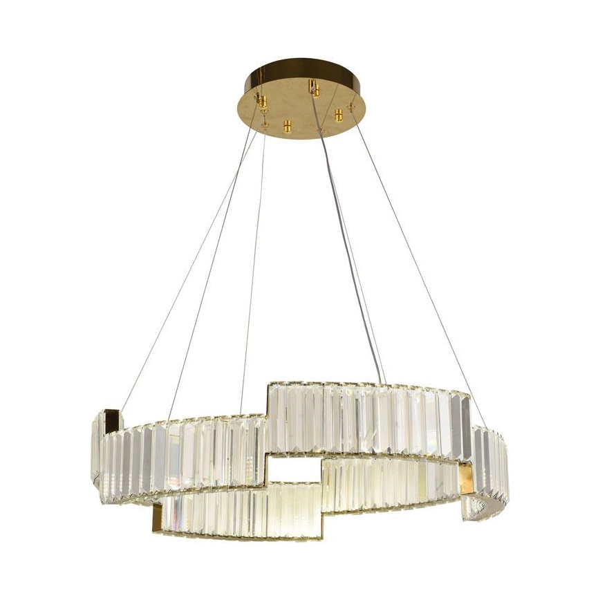 LED dimmbarer Kristall-Kronleuchter an Kabel LED/40W/230V 3000-6500K gold + Fernbedienung