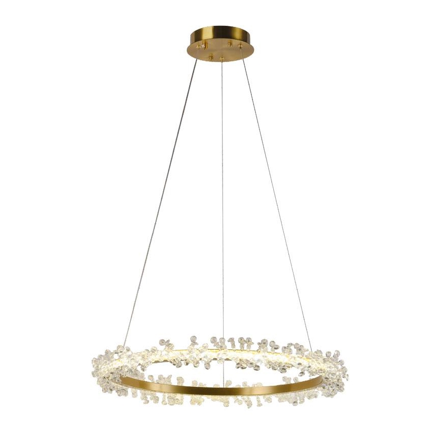 LED dimmbarer Kristall-Kronleuchter an Kabel LED/40W/230V 3000-6500K gold + Fernbedienung