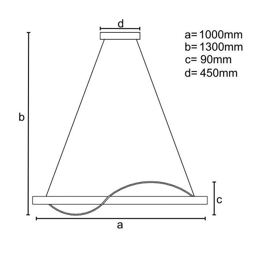 LED dimmbare Hängeleuchte an Kabel LED/70W/230V 3000-6500K + Fernbedienung