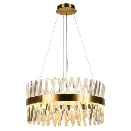 LED dimmbarer Kristall-Pendelleuchter an Kabel LED/80W/230V 3000-6500K gold + Fernbedienung