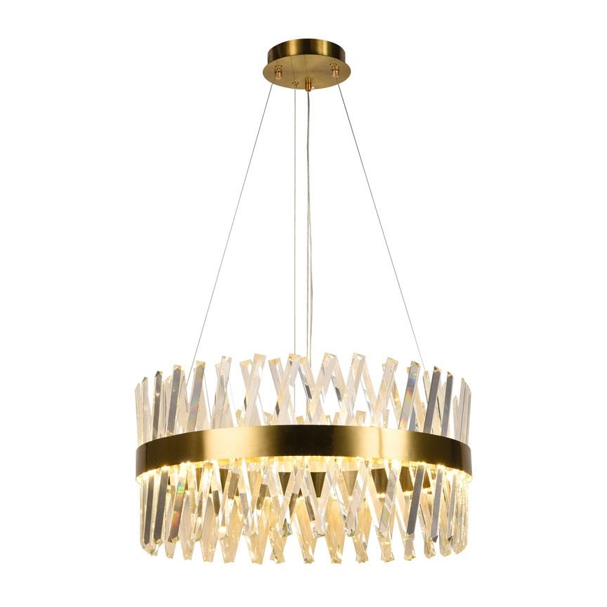 LED dimmbarer Kristall-Pendelleuchter an Kabel LED/80W/230V 3000-6500K gold + Fernbedienung
