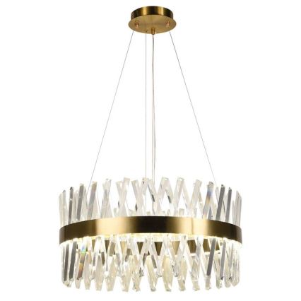 LED dimmbarer Kristall-Pendelleuchter an Kabel LED/80W/230V 3000-6500K gold + Fernbedienung
