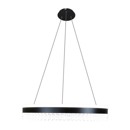 LED dimmbarer Kristall-Pendelleuchter an Kabel LED/80W/230V 3000-6500K Schwarz + Fernbedienung