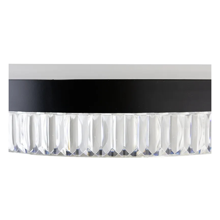 LED dimmbarer Kristall-Pendelleuchter an Kabel LED/80W/230V 3000-6500K Schwarz + Fernbedienung