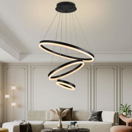 LED dimmbare Hängeleuchte an Kabel LED/85W/230V 3000-6500K Ø 60 cm + Fernbedienung