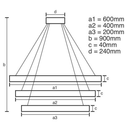 LED dimmbare Hängeleuchte an Kabel LED/85W/230V 3000-6500K Ø 60 cm + Fernbedienung