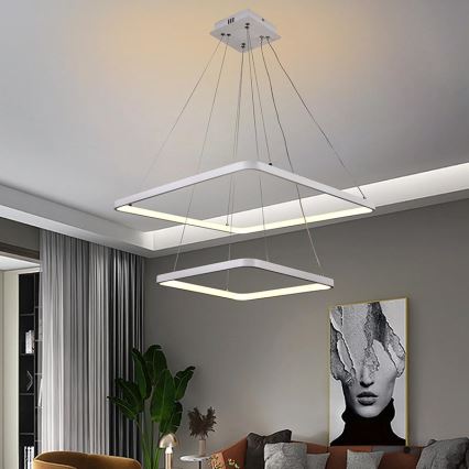 LED dimmbare Hängeleuchte an Kabel LED/90W/230V 3000-6500K + Fernbedienung