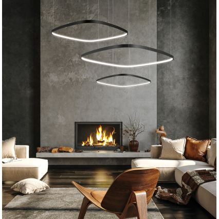 Dimmbarer LED-Pendelleuchter an Seil LORENZO LED/70W/230V 3000/4000/6000K schwarz + Fernbedienung