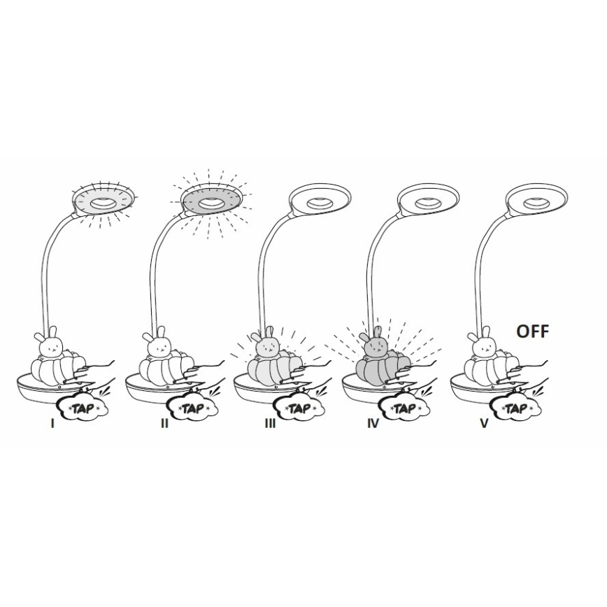 LED Dimmbare Kinder-Tischlampe BEAR LED/2,5W/230V weiß