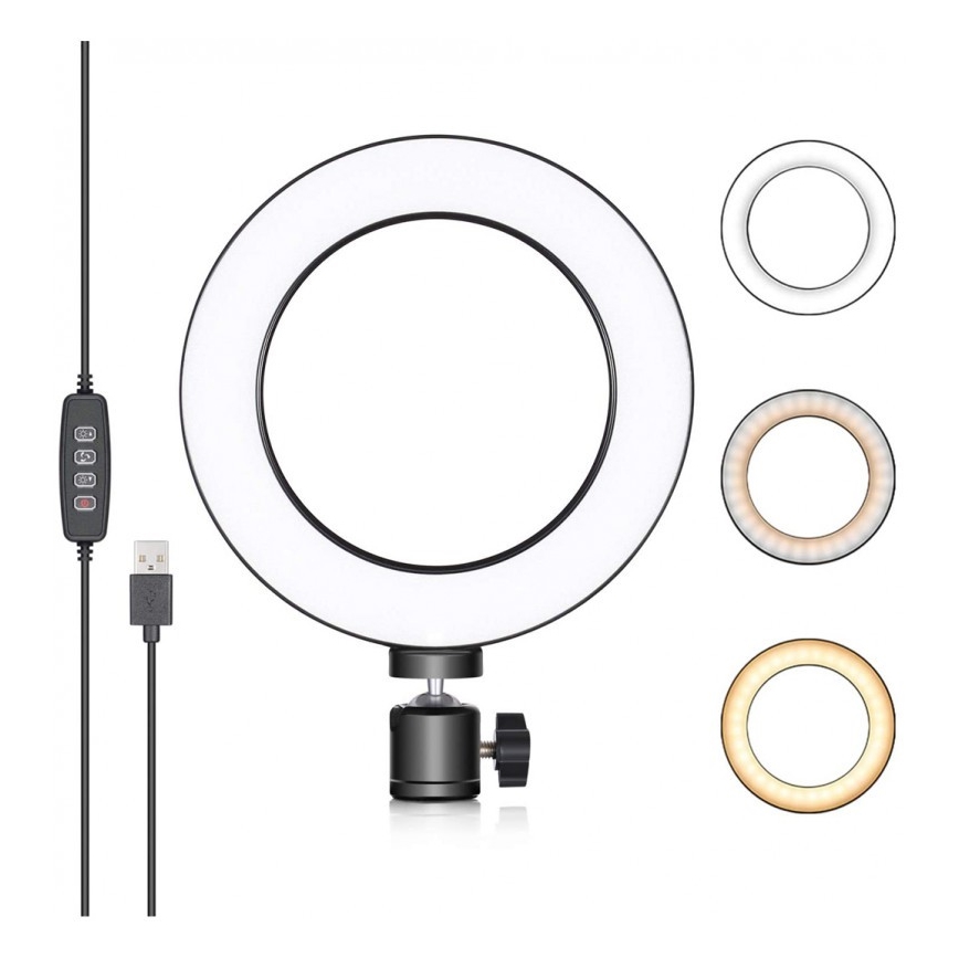 LED Dimmbare Lampe mit Stativ und Halterung für Vlogging LED/10W/USB