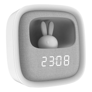 LED dimmbare Nachtlampe mit Wecker BUNNY LED/1,2W/5V 3000K