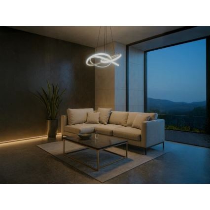 LED-dimmbare Pendelleuchte an Seil LED/95W/230V 3000-6500K Ø 57 cm + Fernbedienung