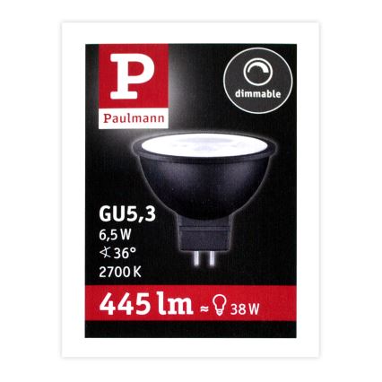 LED dimmbare Reflektor- Glühlbirne GU5,3/6,5W/12V 2700K - Paulmann 28757