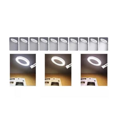 LED dimmbare Tischlampe mit Lupe LED/6W/5V 3000K/4000K/6000K Weiß
