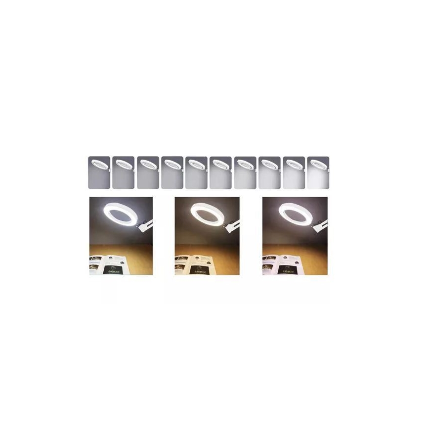 LED dimmbare Tischlampe mit Lupe LED/6W/5V 3000K/4000K/6000K Weiß
