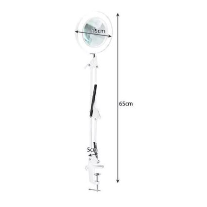 LED dimmbare Tischlampe mit Lupe LED/6W/5V 3000K/4000K/6000K Weiß