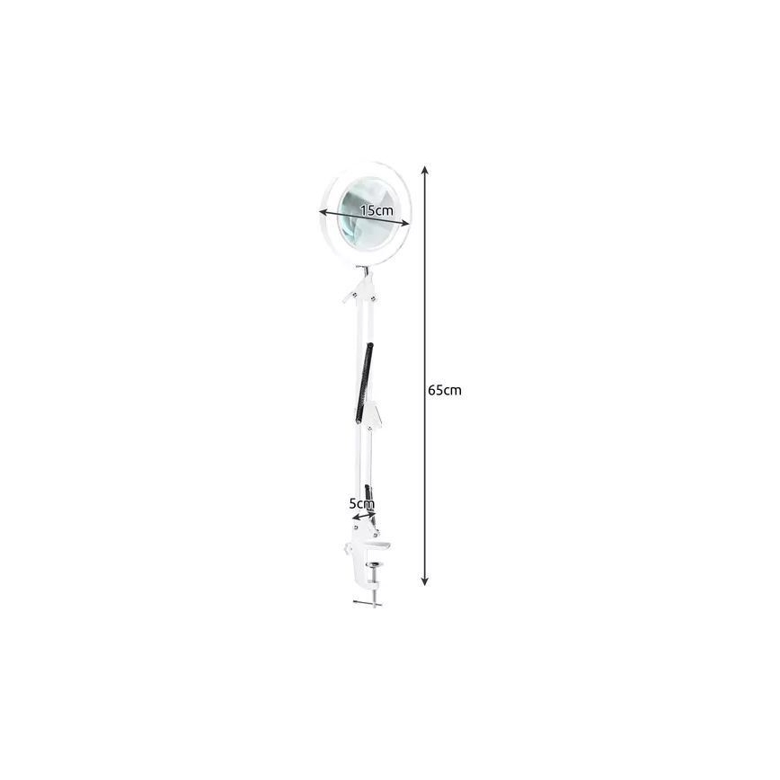 LED dimmbare Tischlampe mit Lupe LED/6W/5V 3000K/4000K/6000K Weiß