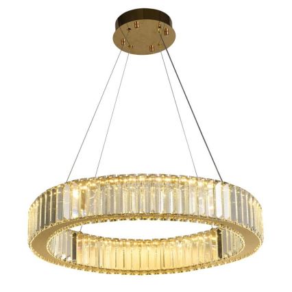 LED dimmbarer Kristall-Pendelleuchter an Seil LED/40W/230V 3000-6500K Chrom/Gold + Fernbedienung