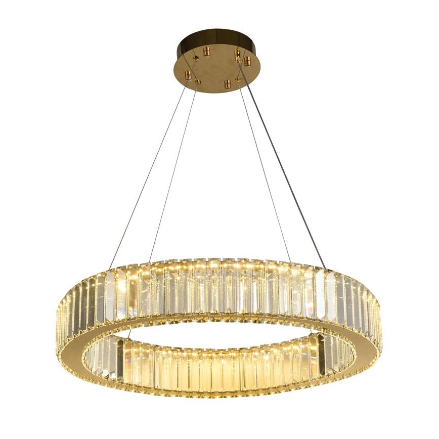 LED dimmbarer Kristall-Pendelleuchter an Seil LED/40W/230V 3000-6500K Chrom/Gold + Fernbedienung