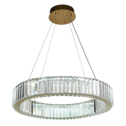 LED dimmbarer Kristall-Pendelleuchter an Seil LED/40W/230V 3000-6500K Chrom/Gold + Fernbedienung