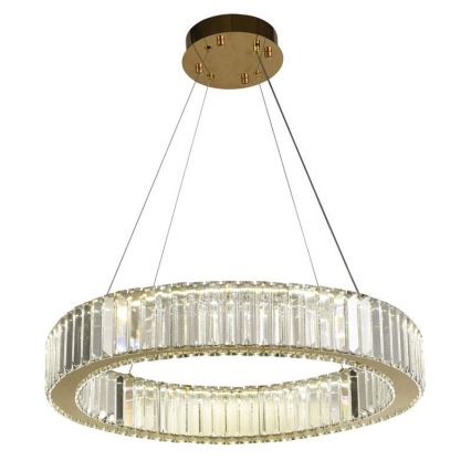 LED dimmbarer Kristall-Pendelleuchter an Seil LED/40W/230V 3000-6500K Chrom/Gold + Fernbedienung