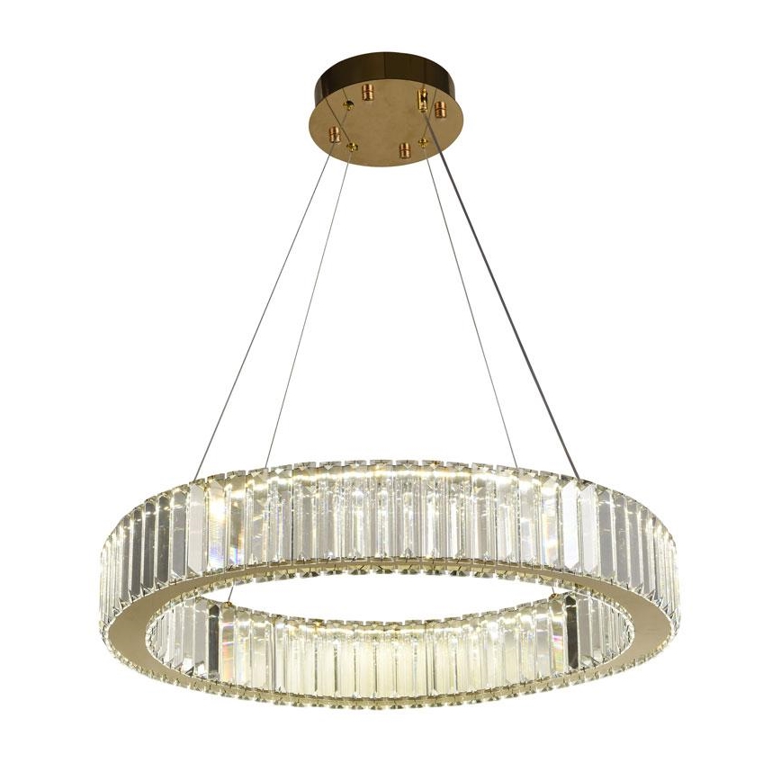 LED dimmbarer Kristall-Pendelleuchter an Seil LED/40W/230V 3000-6500K Chrom/Gold + Fernbedienung