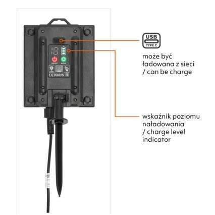 LED-dimmbare Solar-Lichterkette STARLIGHT NEO 10xE27/3,7V 2700K IP54 1200 mAh 11,5m + Fernbedienung