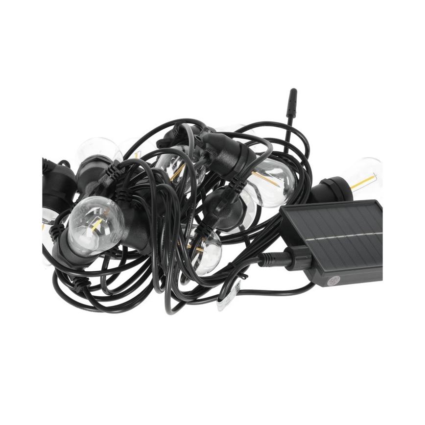 LED-dimmbare, solarbetriebene Deko-Lichterkette STARLIGHT NEO 20xE27/3,7V 2700K IP54 1200 mAh 11,5m + Fernbedienung