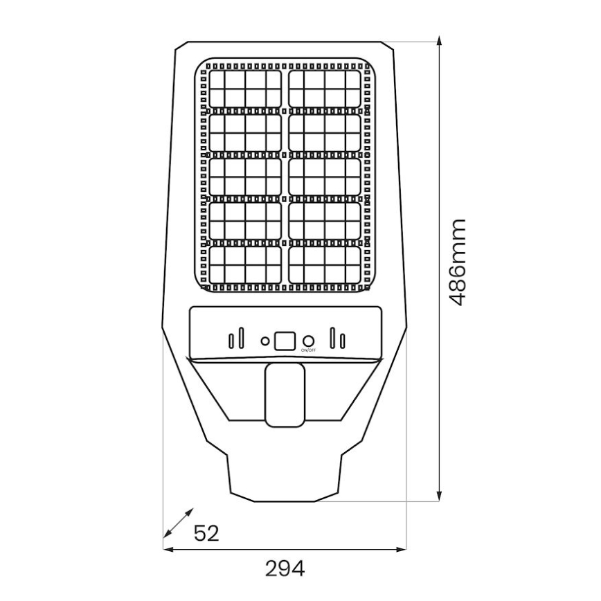 LED Dimmbare Solar-Straßenleuchte mit Bewegungs- und Dämmerungssensor KERS LED/300W/3,2V 6500K 8000 mAh IP65 grau + Fernbedienung
