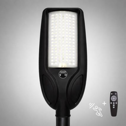 LED-dimmbare Solar-Straßenlampe mit Sensor VENICE LED/100W/3,2V 6000 mAh IP65 schwarz + Fernbedienung