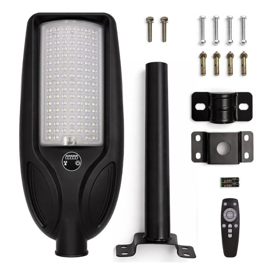 LED-dimmbare Solar-Straßenlampe mit Sensor VENICE LED/100W/3,2V 6000 mAh IP65 schwarz + Fernbedienung