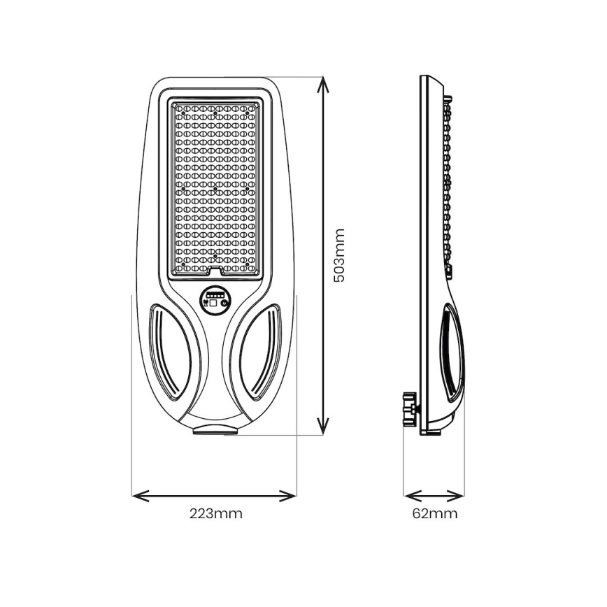 LED-dimmbare Solar-Straßenlampe mit Sensor VENICE LED/100W/3,2V 6000 mAh IP65 schwarz + Fernbedienung