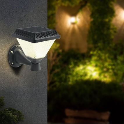 LED Dimmbare Solar-Wandleuchte LED/0,8W/5,5V 3000/4000/6400K IP44 + Fernbedienung