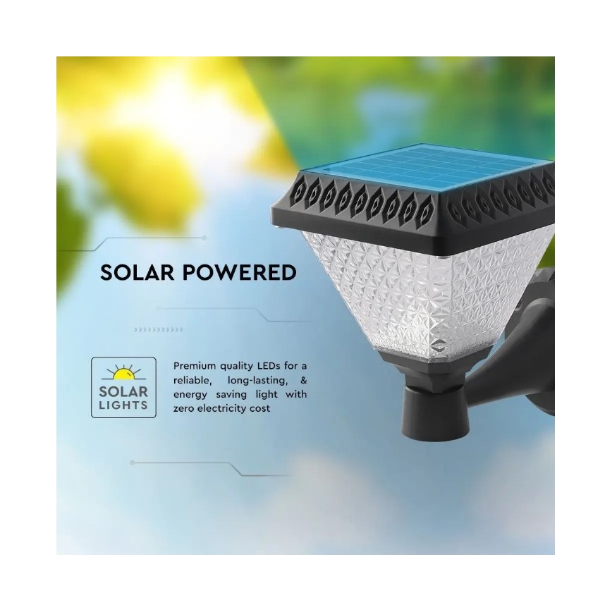 LED Dimmbare Solar-Wandleuchte LED/0,8W/5,5V 3000/4000/6400K IP44 + Fernbedienung