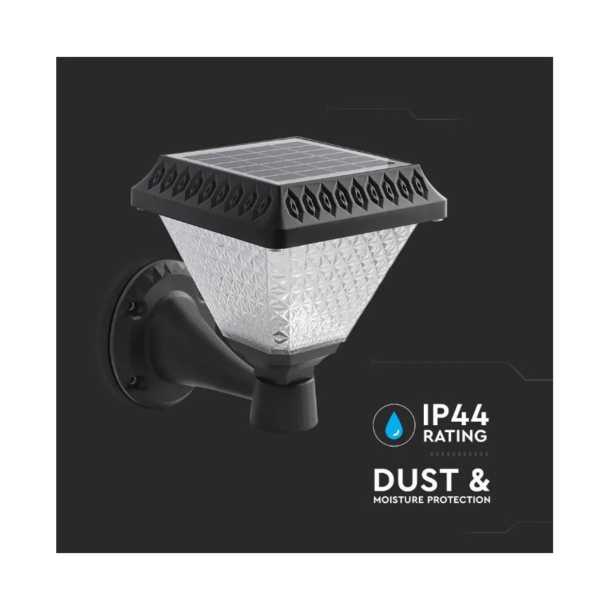 LED Dimmbare Solar-Wandleuchte LED/0,8W/5,5V 3000/4000/6400K IP44 + Fernbedienung