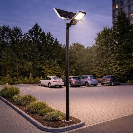 LED-dimmbare Straßenlampe mit Sensor und Solarpanel KOBRA LED/400W/3,2V 24000 mAh IP65 anthrazit + Fernbedienung