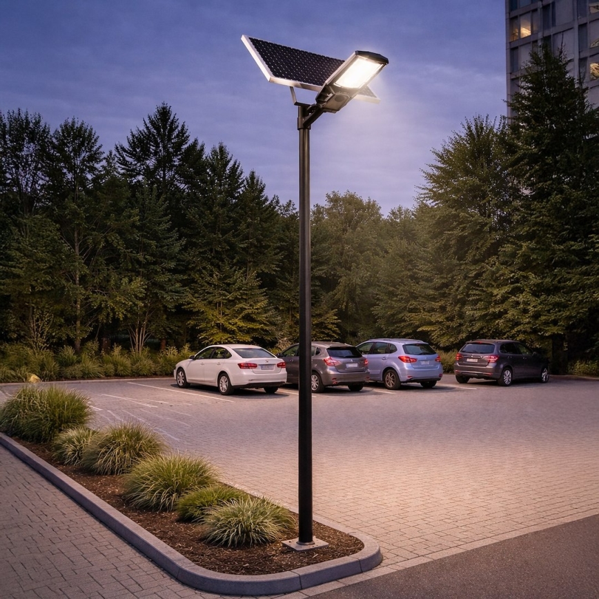 LED-dimmbare Straßenlampe mit Sensor und Solarpanel KOBRA LED/400W/3,2V 24000 mAh IP65 anthrazit + Fernbedienung