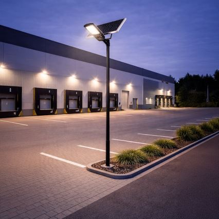 LED-dimmbare Straßenlampe mit Sensor und Solarpanel KOBRA LED/400W/3,2V 24000 mAh IP65 anthrazit + Fernbedienung
