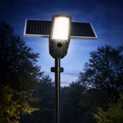 LED-dimmbare Straßenlampe mit Sensor und Solarpanel KOBRA LED/400W/3,2V 24000 mAh IP65 anthrazit + Fernbedienung