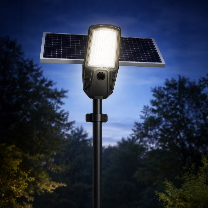 LED-dimmbare Straßenlampe mit Sensor und Solarpanel KOBRA LED/400W/3,2V 24000 mAh IP65 anthrazit + Fernbedienung