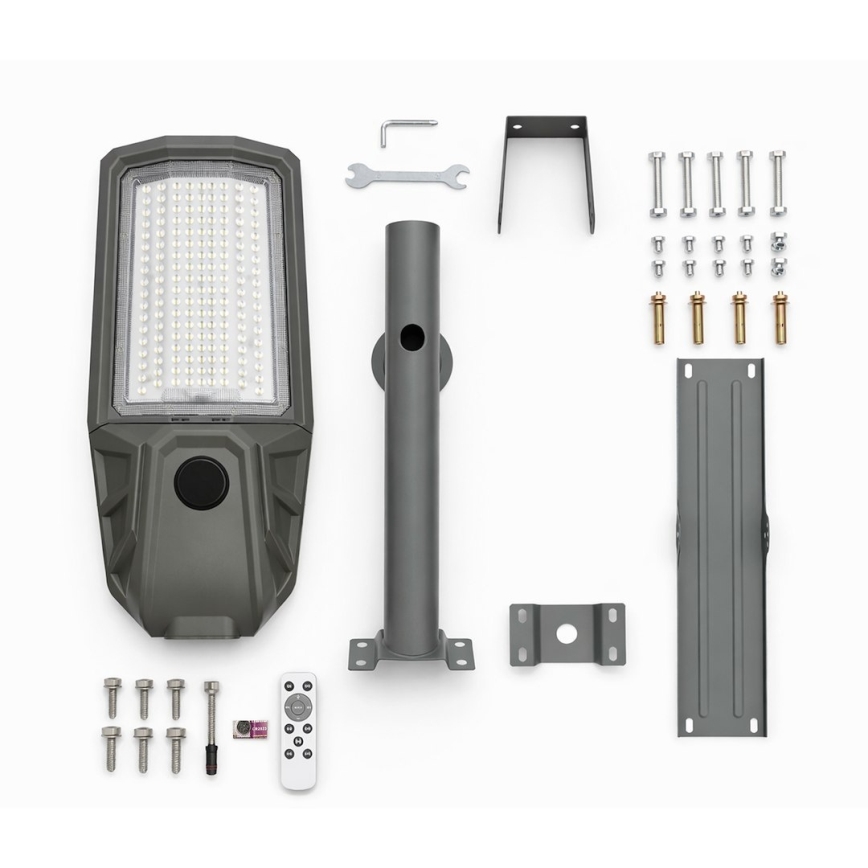 LED-dimmbare Straßenlampe mit Sensor und Solarpanel KOBRA LED/400W/3,2V 24000 mAh IP65 anthrazit + Fernbedienung