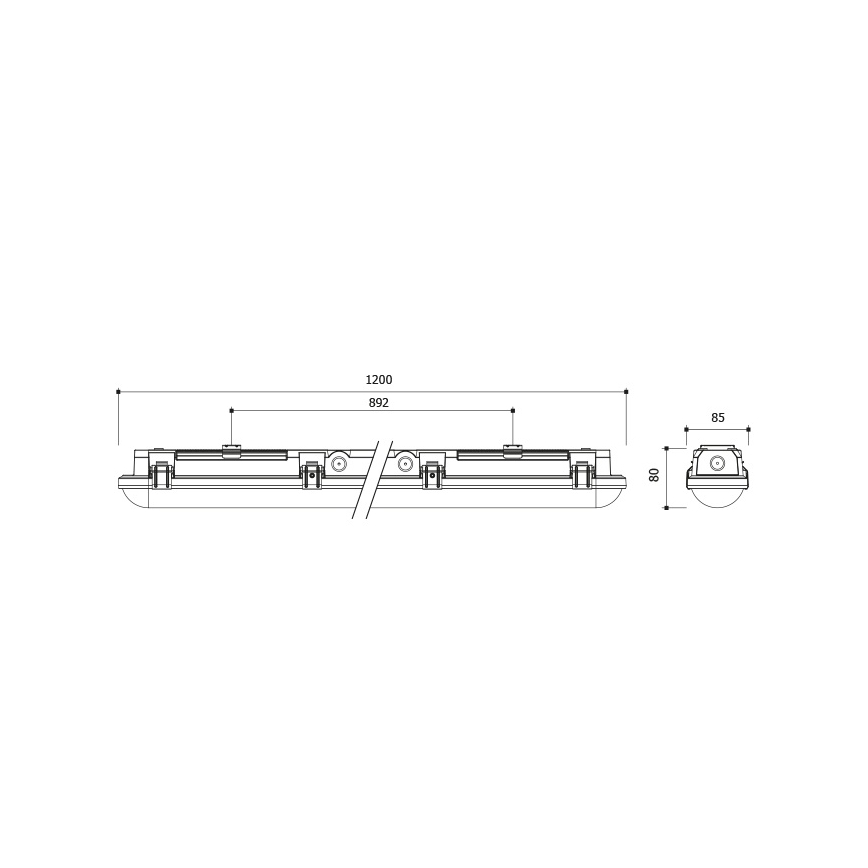 LED-dimmbare technische Leuchte LED/24/30/35/40W/230V IP66 120 cm