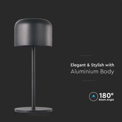 LED dimmbare, wiederaufladbare Touch-Tischlampe LED/1,5W/5V 2700-5700K IP54 2200 mAh schwarz