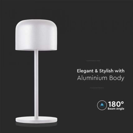 LED dimmbare, wiederaufladbare Touch-Tischlampe LED/1,5W/5V 2700-5700K IP54 2200 mAh weiß