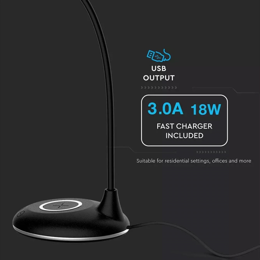 LED Dimmbare Tischlampe LED/5W/230V mit drahtloser Speisung