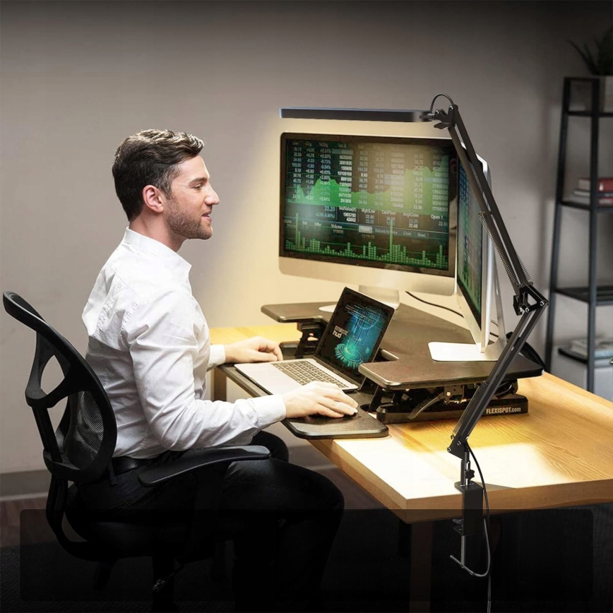 LED-Tischlampe, dimmbar, mit Touch-Bedienung, flexibel, mit Klemme LED/10W/5/230V 3000/4000/6000K schwarz