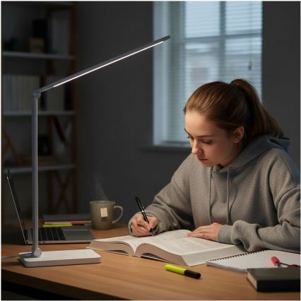 LED-dimmbare Tischlampe mit kabelloser Ladefunktion NOBLITE Q LED/7W/230V 3000/4000/6500K weiß